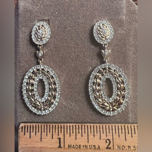 Nolan Miller Vintage Gold and Silver Drop Earrings - Picture 6 of 6